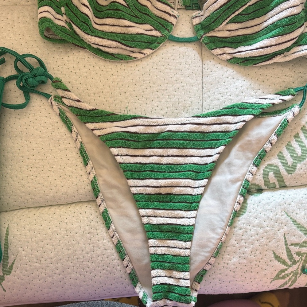 Triangl Swimwear Green and White Bikini
